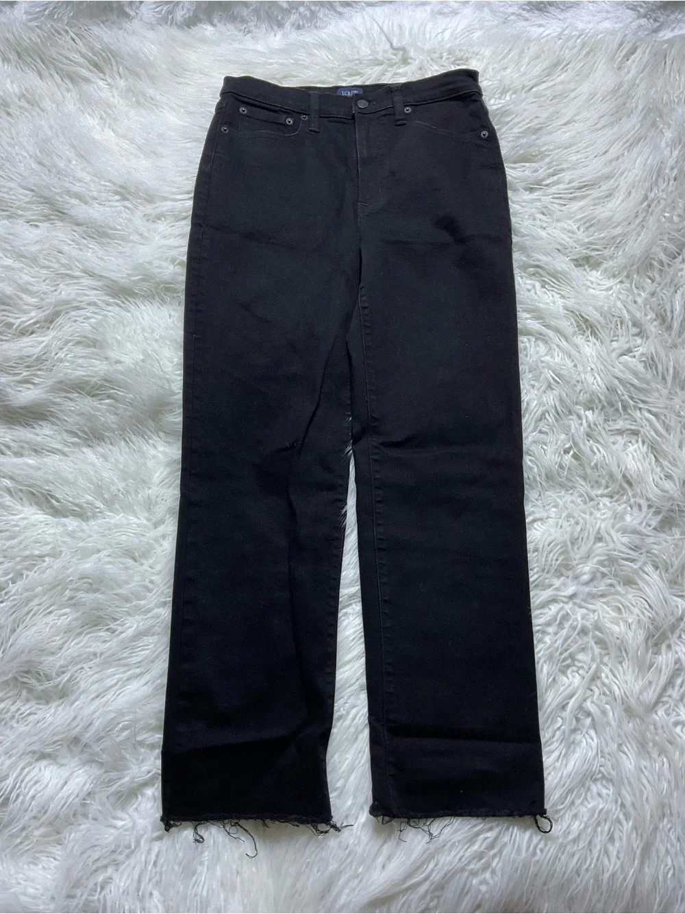 J Crew Black Stovepipe Straight Jean In Signature Stretch